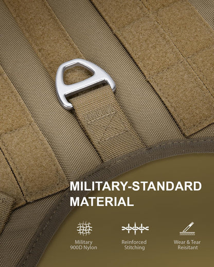 FAYOGOO Tactical Dog Harness for Small and Medium Breed Mesh Harness