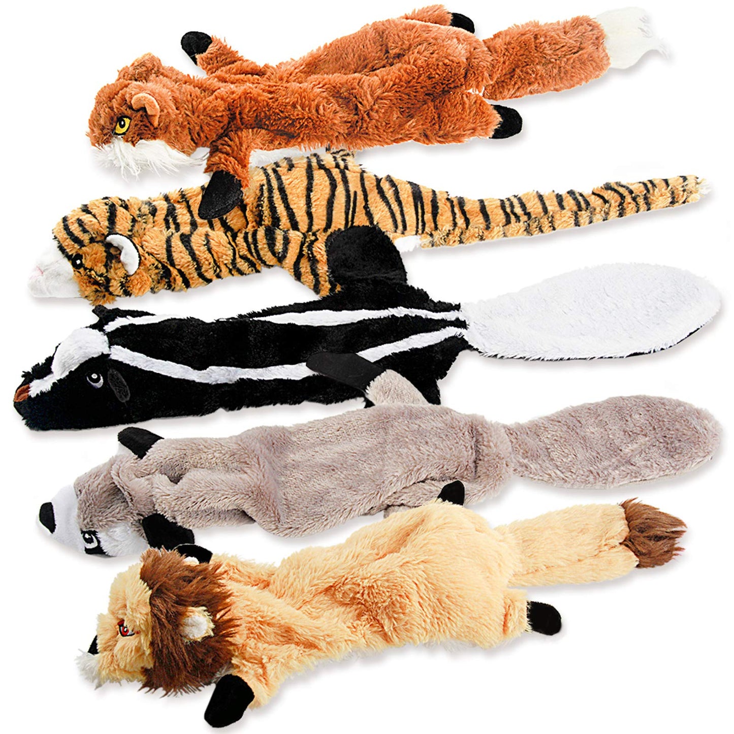 Dog Squeak Toys, No Stuffing Plush Dogs Chew Toy Bundle Plush