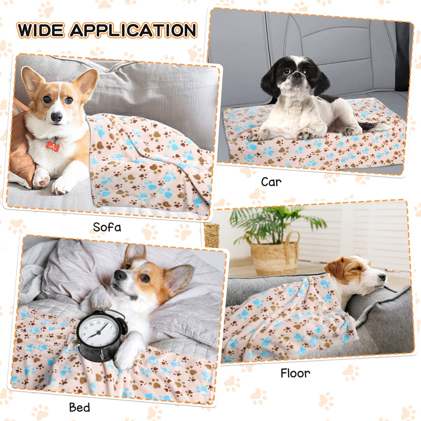 Rezutan Dog Blanket for Large Dogs, Upgraded 3 Pack Dog Cat Crate