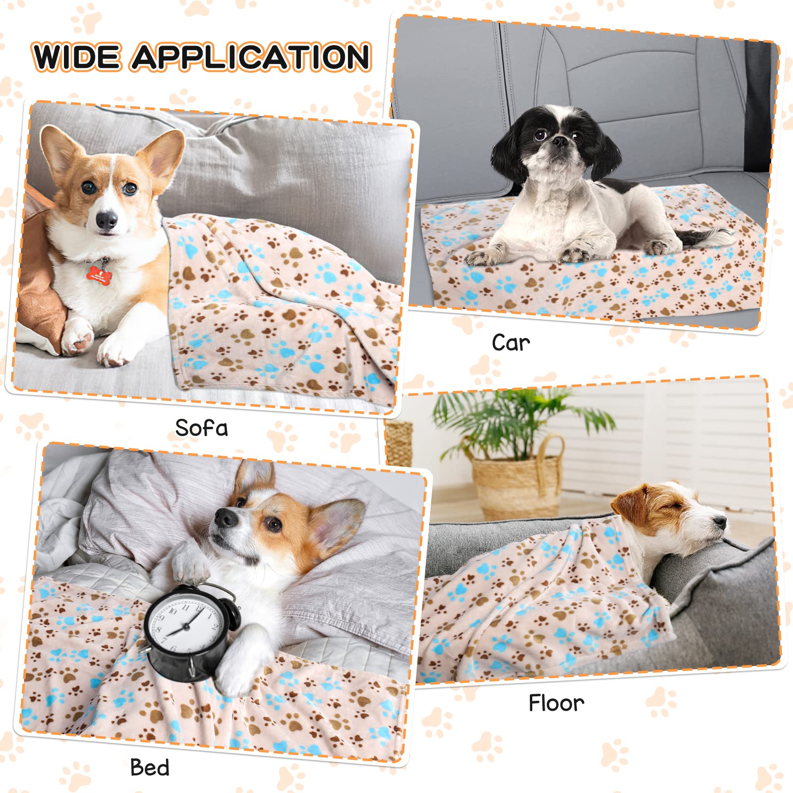 Rezutan Dog Blanket for Large Dogs, Upgraded 3 Pack Dog Cat Crate