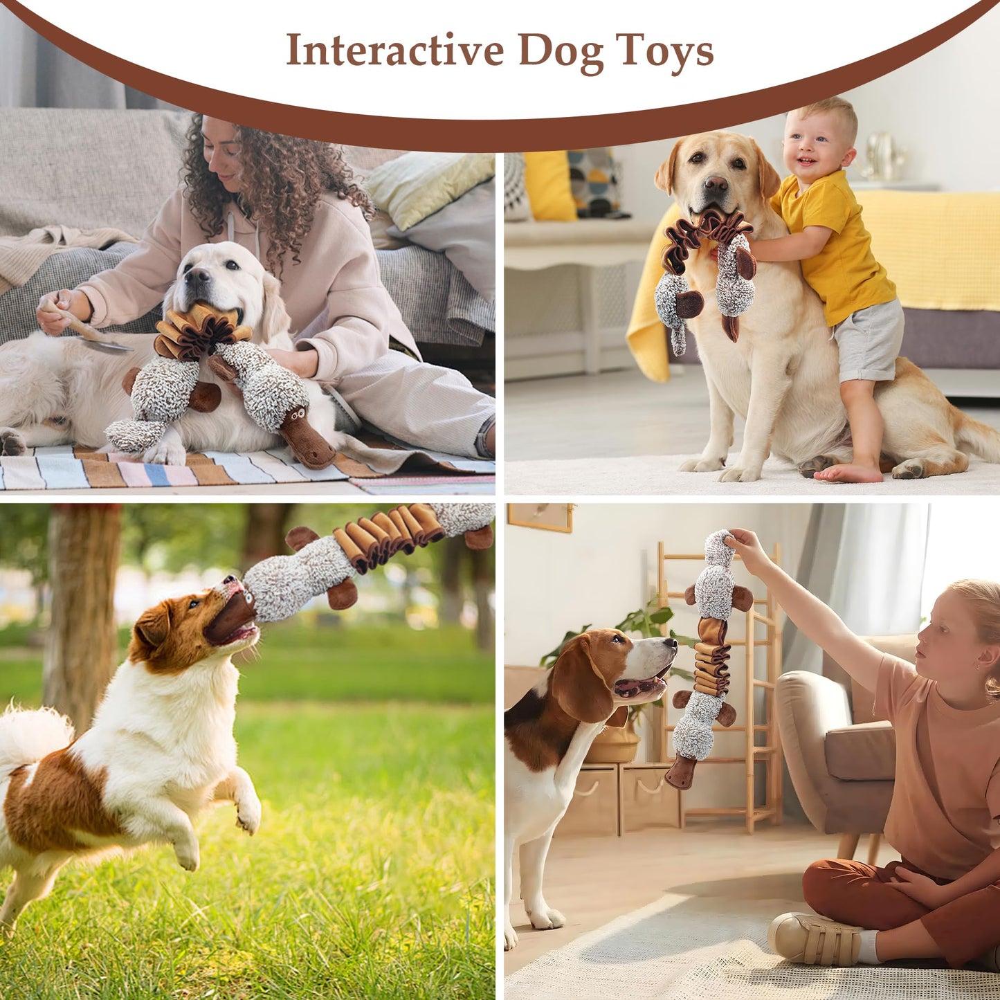 BUYPOW Dog Toys for Large Dog Plush Squeaky Medium Small Dog Toys