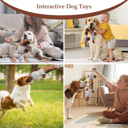 BUYPOW Dog Toys for Large Dog Plush Squeaky Medium Small Dog Toys