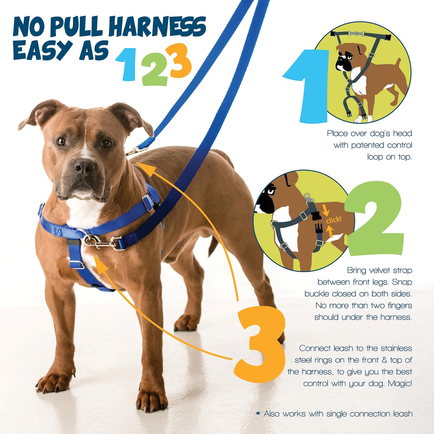 2 Hounds Design Freedom No Pull Dog Harness, Adjustable Harness