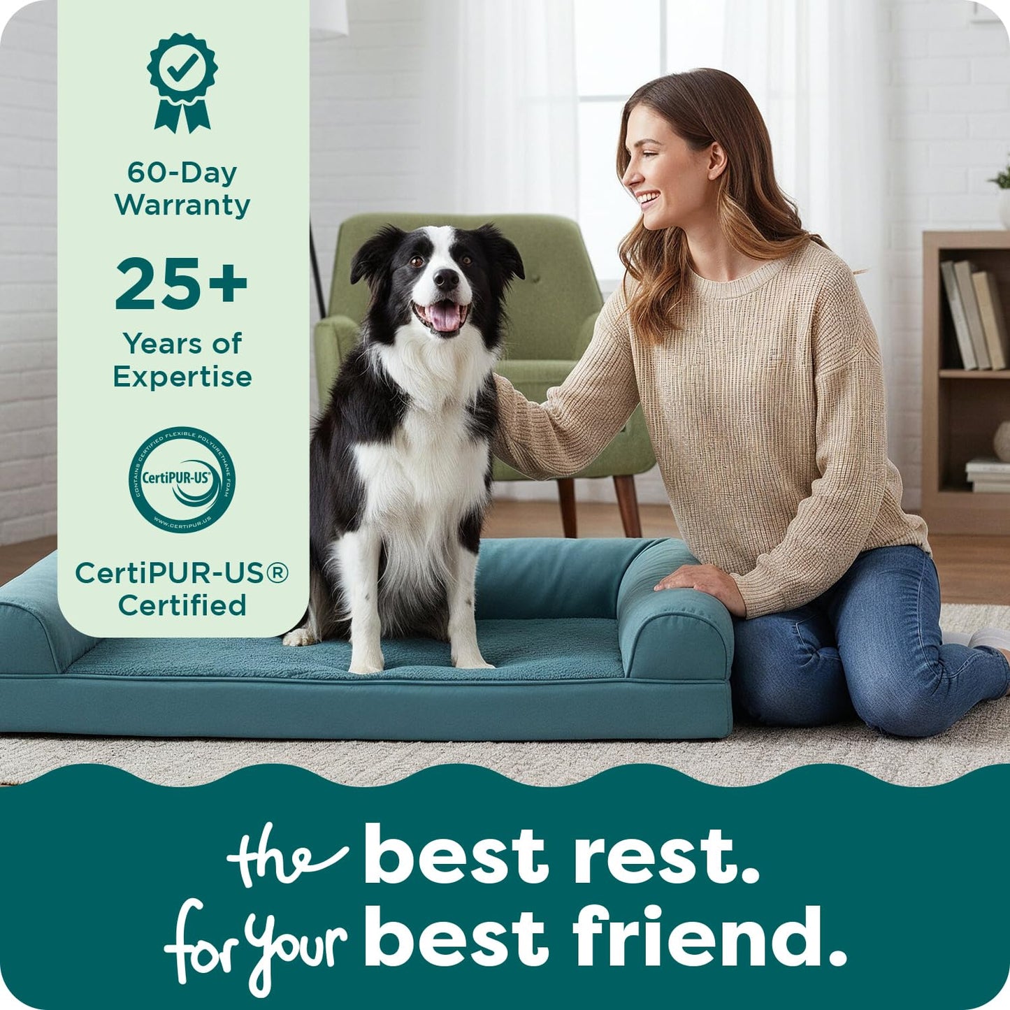 FurHaven Orthopedic Dog Bed for Large Dogs, Sofa Contour Mattress