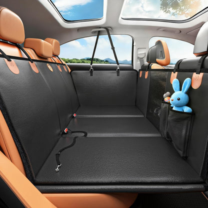 MYJAQI Back Seat Extender for Dogs, PU Leather Dog Car Seat Cover