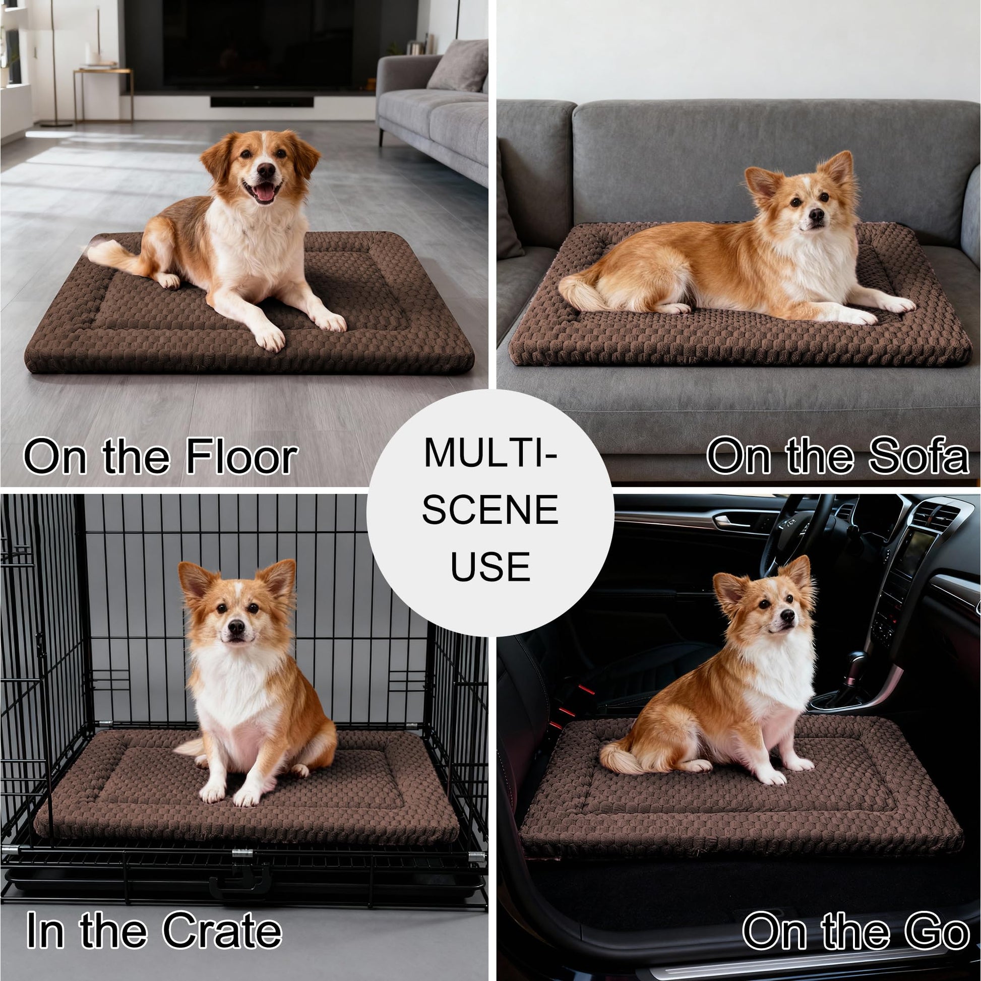 Dog Bed Mat Dog Crate Pad Reversible Mat for Pet Comfort Soft Bed