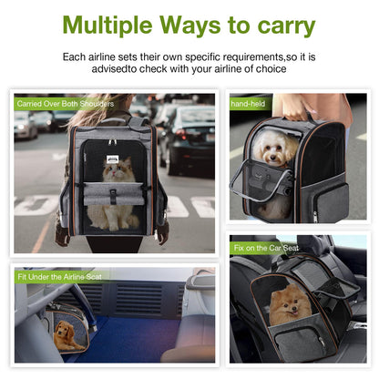 Lekebobor Cat Carrier Backpack, Expandable Pet Carrier with Carrier