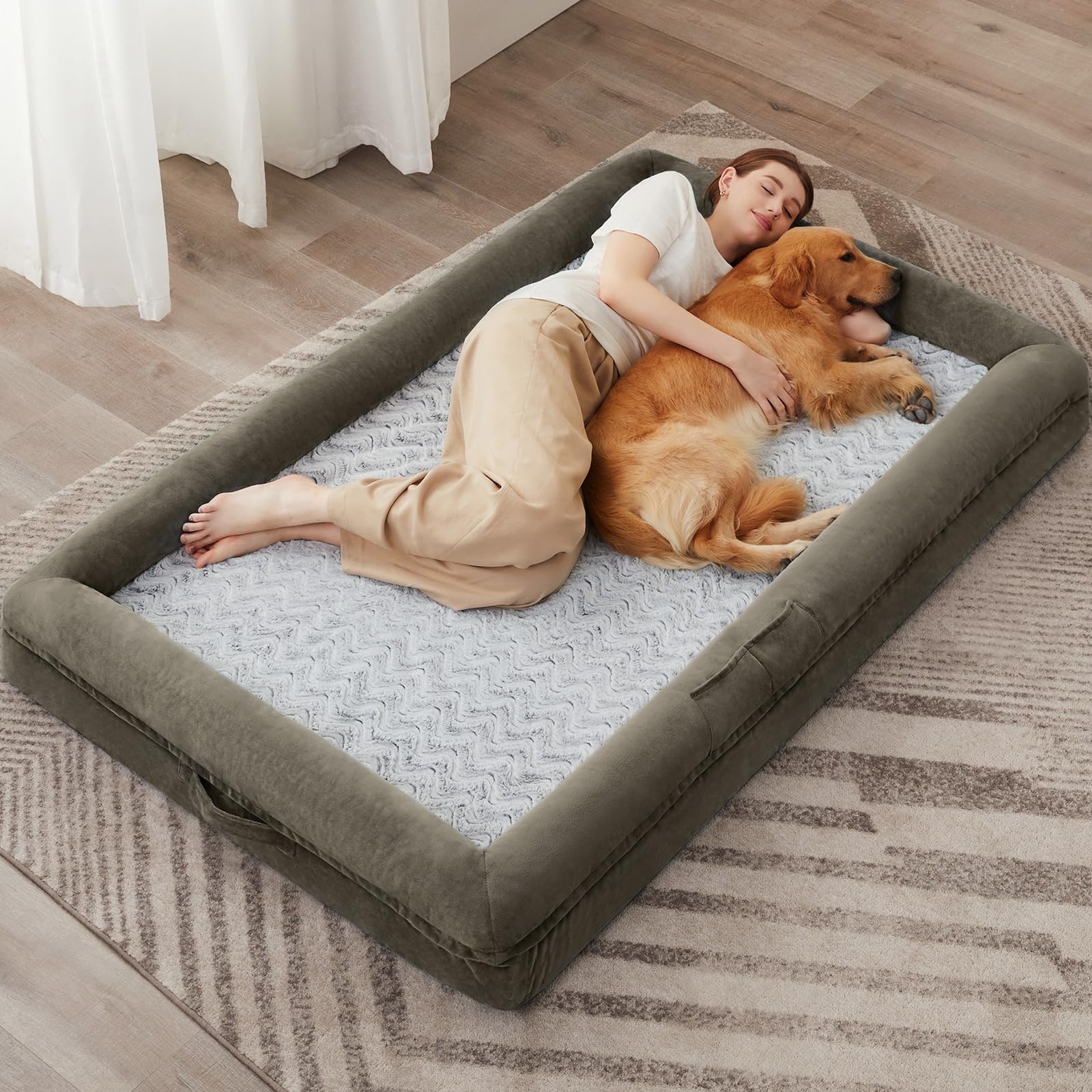 WNPETHOME Human Dog Bed for Adult, Washable Dog Couch with Bed