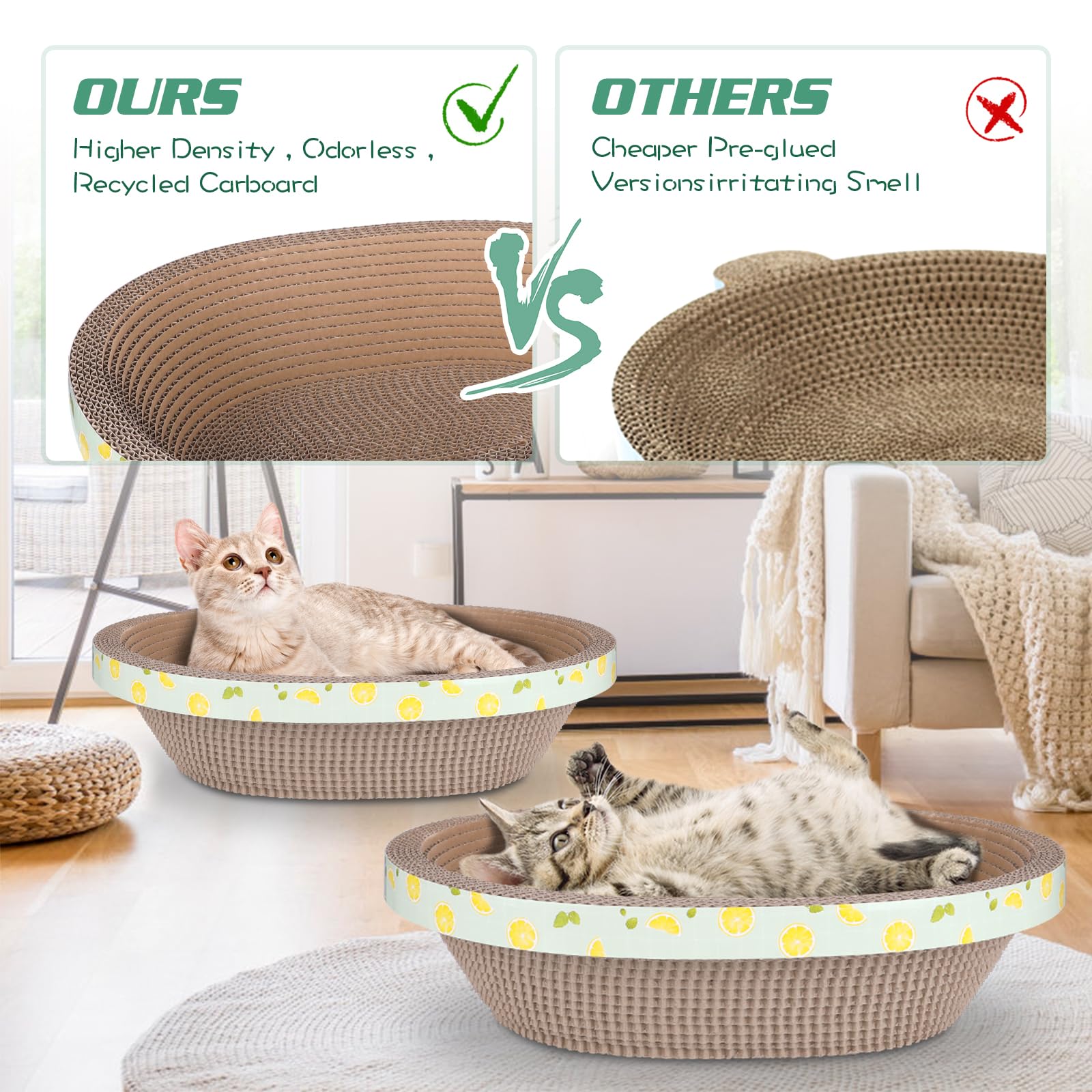 2pc Set Includes 1 X 19.5 Large + 1 X 14.96 Cute Cat Scratcher
