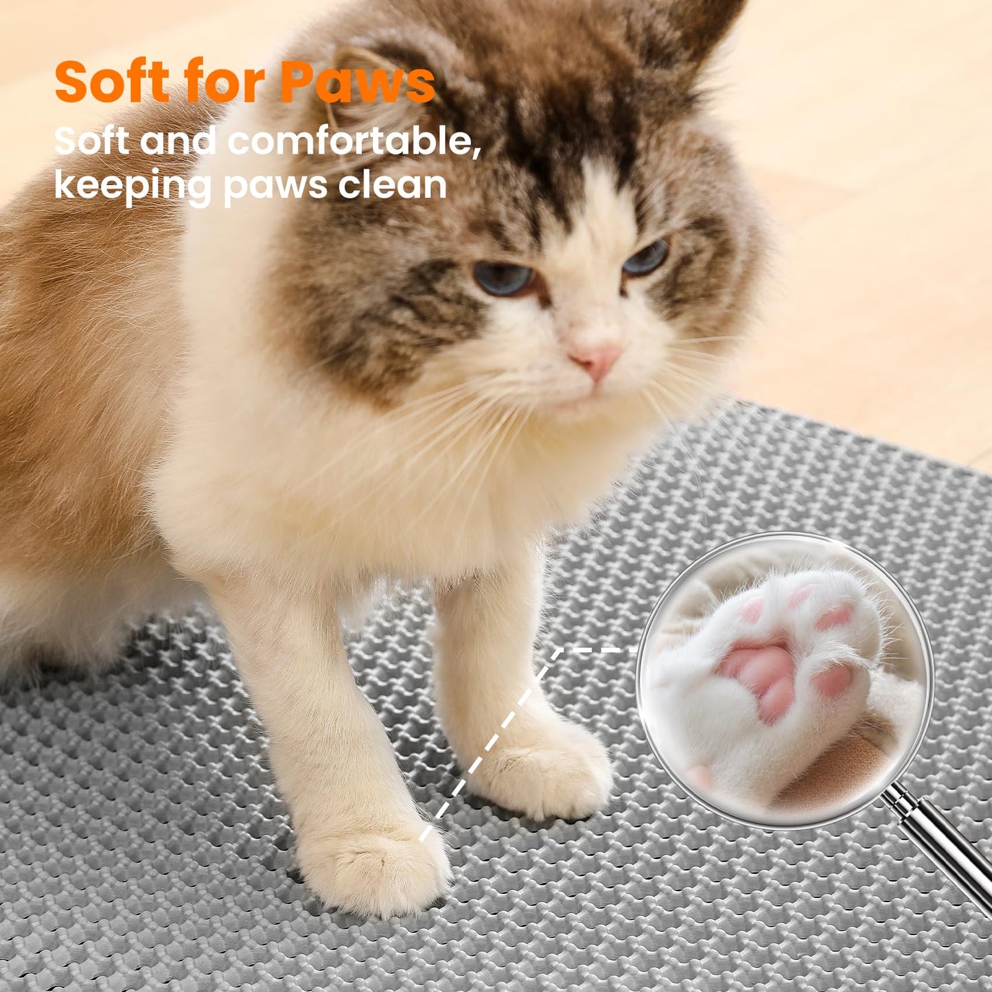Petinstinct Extra Large Cat Litter Mat, Honeycomb Double Layer Mat
