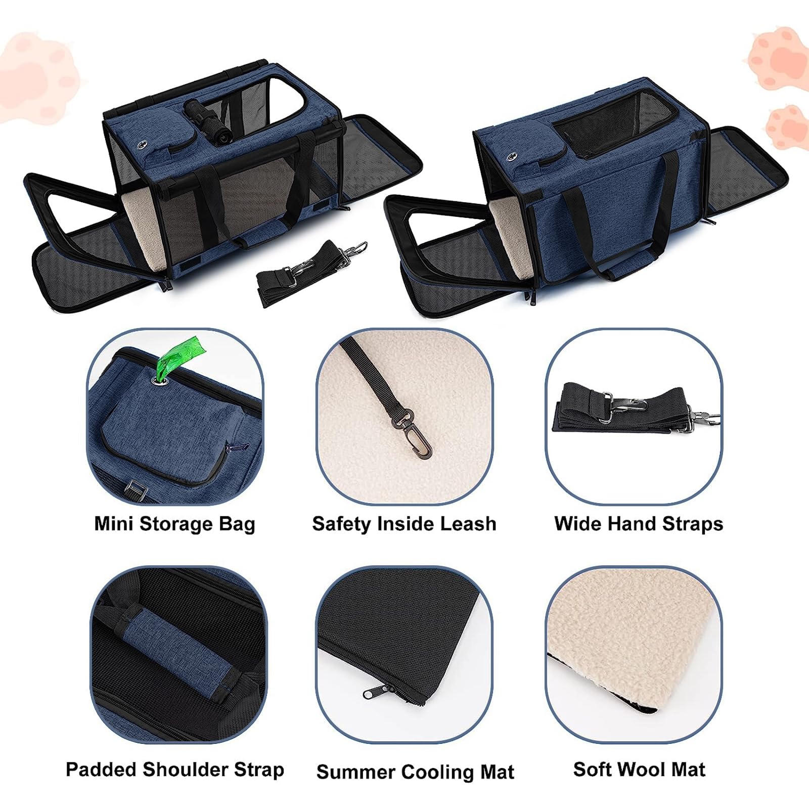 GAPZER Medium Cat Carrier Large Cat + Soft Pet Carrier