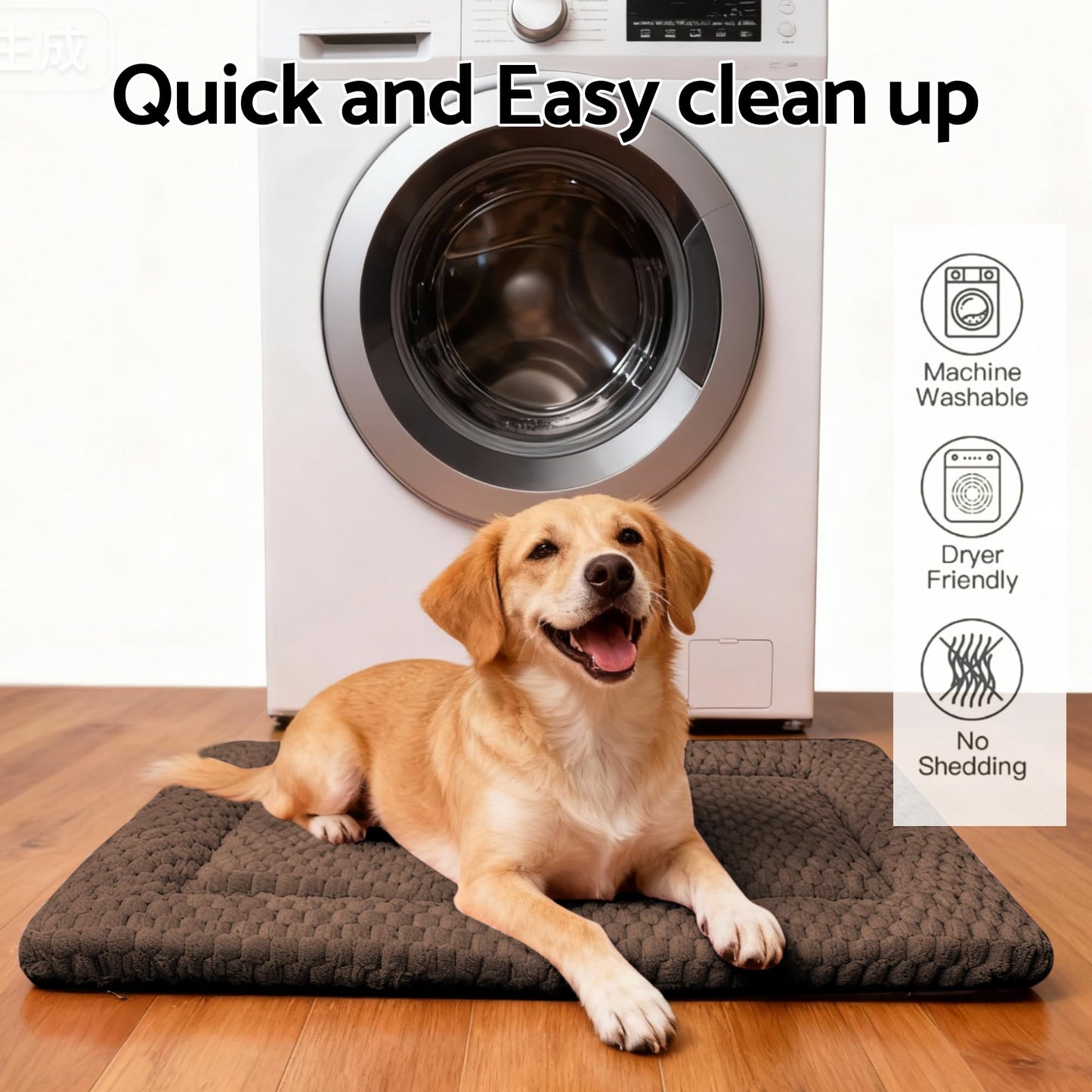 Dog Bed Mat Dog Crate Pad Reversible Mat for Pet Comfort Soft Bed