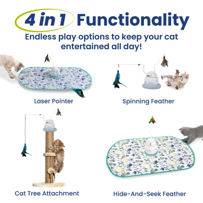 PAWSPIK Interactive 4-in-1 Laser Hide Seek Rechargeable Automatic Toy