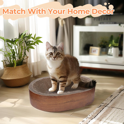 ComSaf Cat Scratcher Bed, Durable Cat Scratching Board, Oval Pad