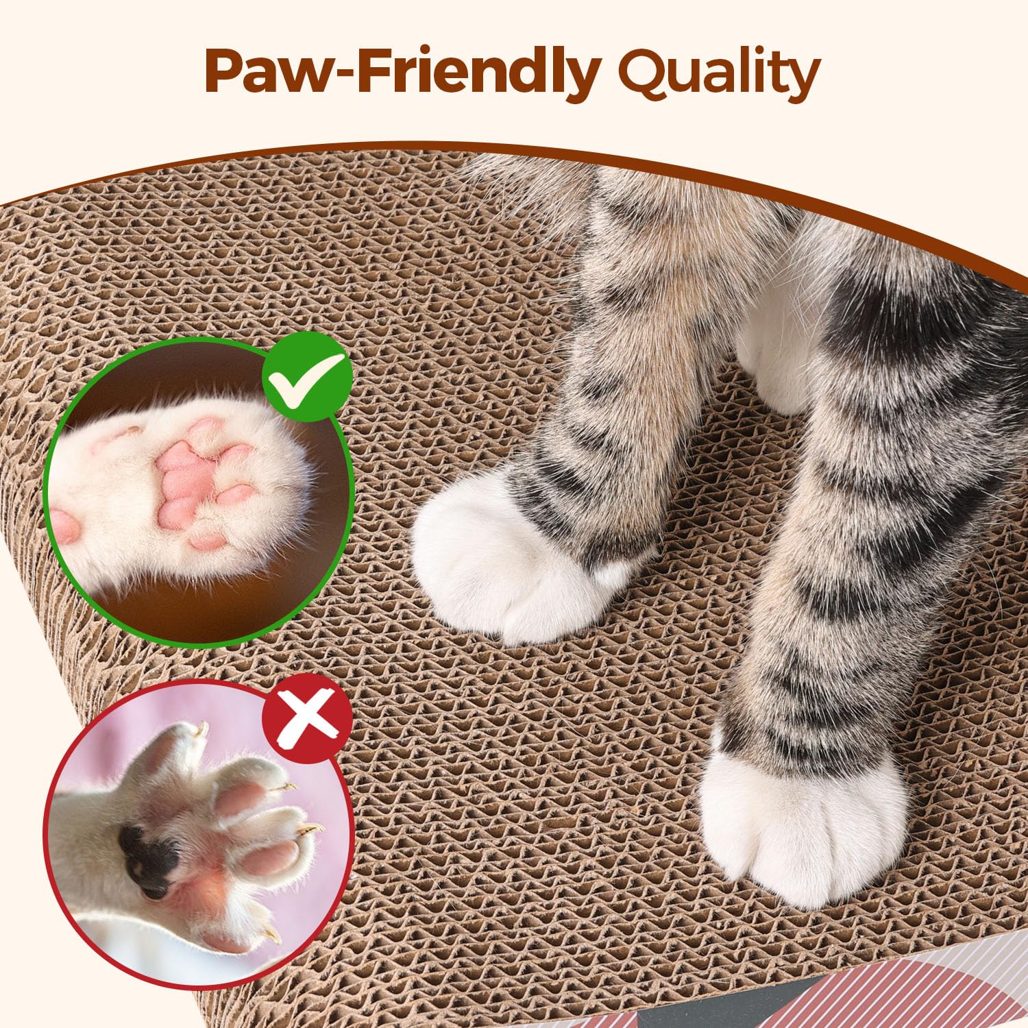 ComSaf Cat Scratcher Carboard Pad x10", Large Cat Scratcher Bed Pad
