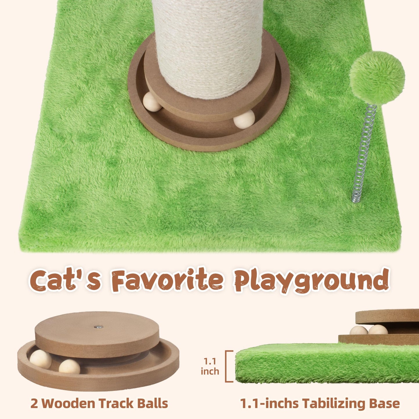 Fantasreen Scratching Post Tall Cat Scratcher for Indoor, Tree