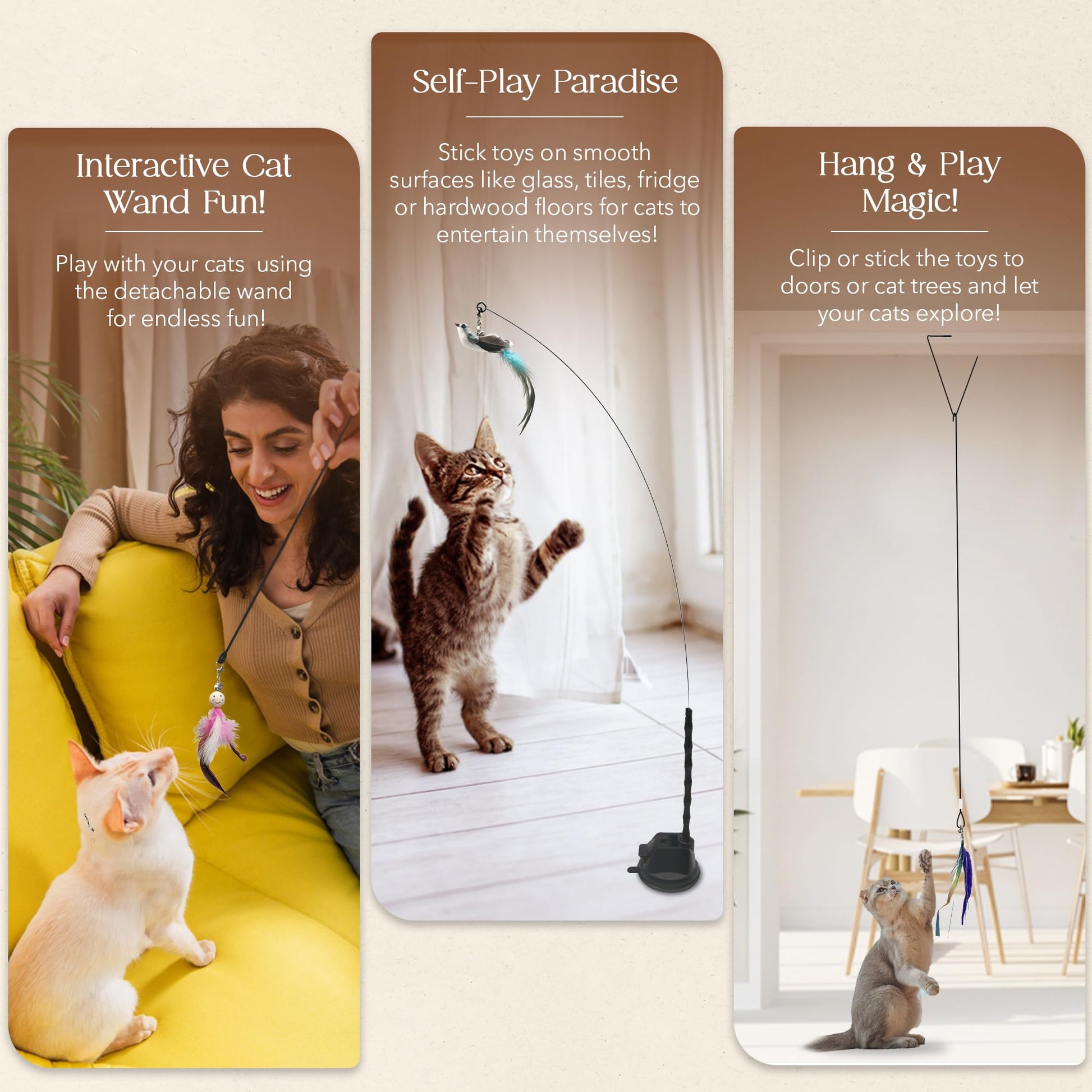 CUTIE PAW PAL Interactive Bird Simulation Cat Feather Toy Set Set