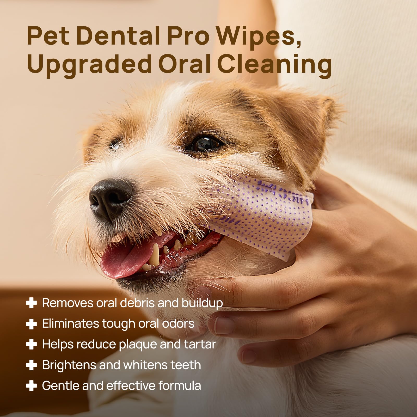 HICC PET Pro Teeth Cleaning Wipes, Vet-Recommended Dog Finger Wipes