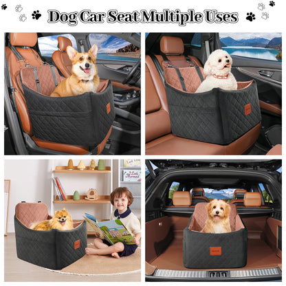 INDYBUD Dog Car Seat for Small/Medium Dogs, Memory Foam Dog Seat