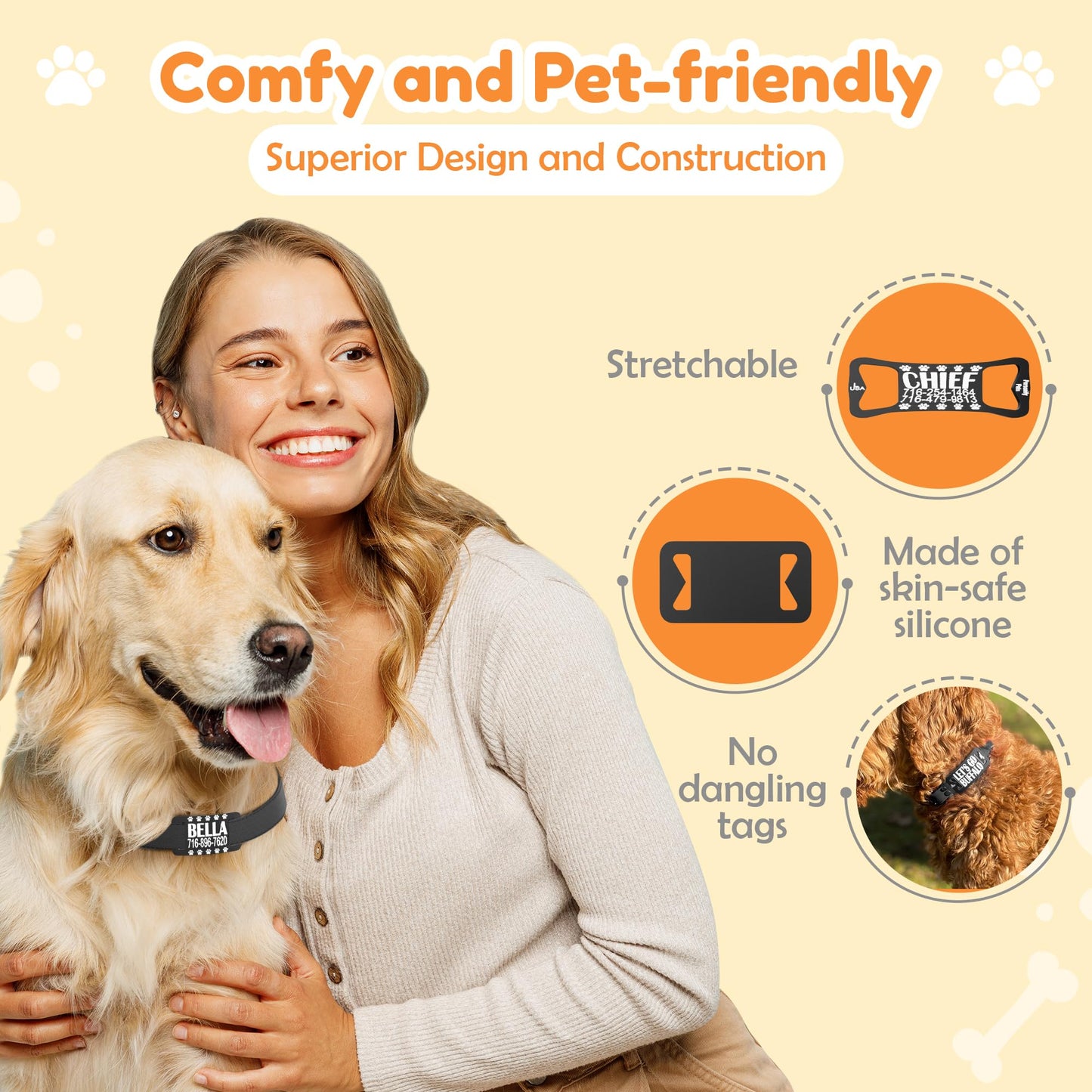 Dog Collar Tag Personalized Silicone Dog Tag Personalized Collar