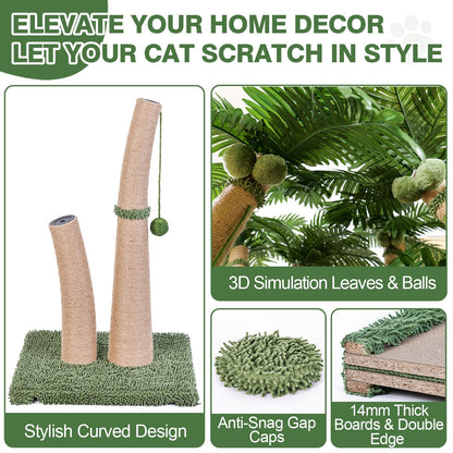 Palm Tree Cat Scratching Post, 36'' Cat Scratcher Post with Posts