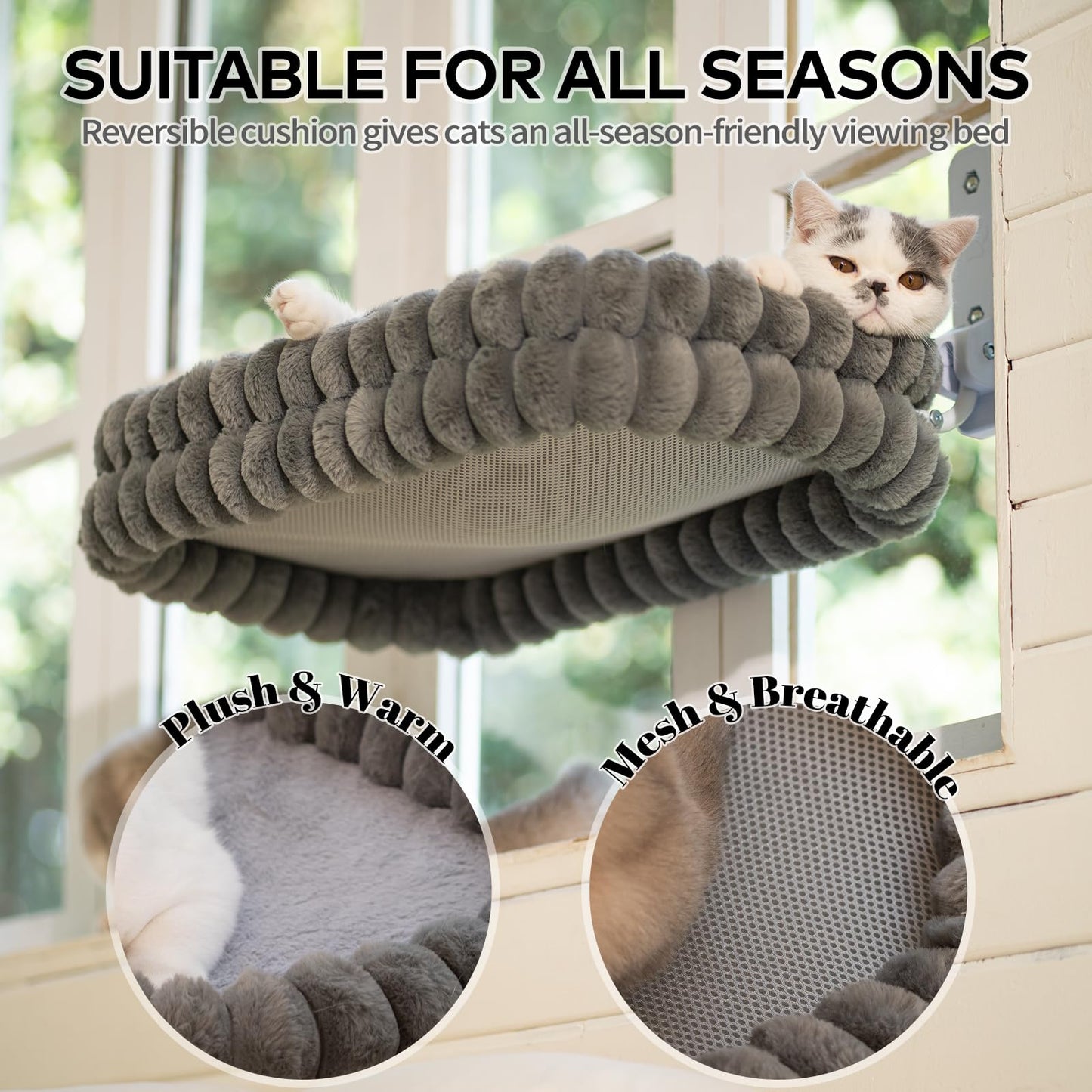 CHEERPALS Cat Window Perch for Indoor Cats Hammock for Window Bed