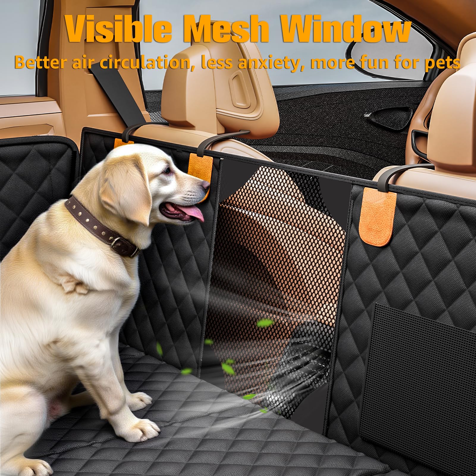 PETICON Back Seat Extender for Dogs, Hard Bottom Dog Car Seat Cover