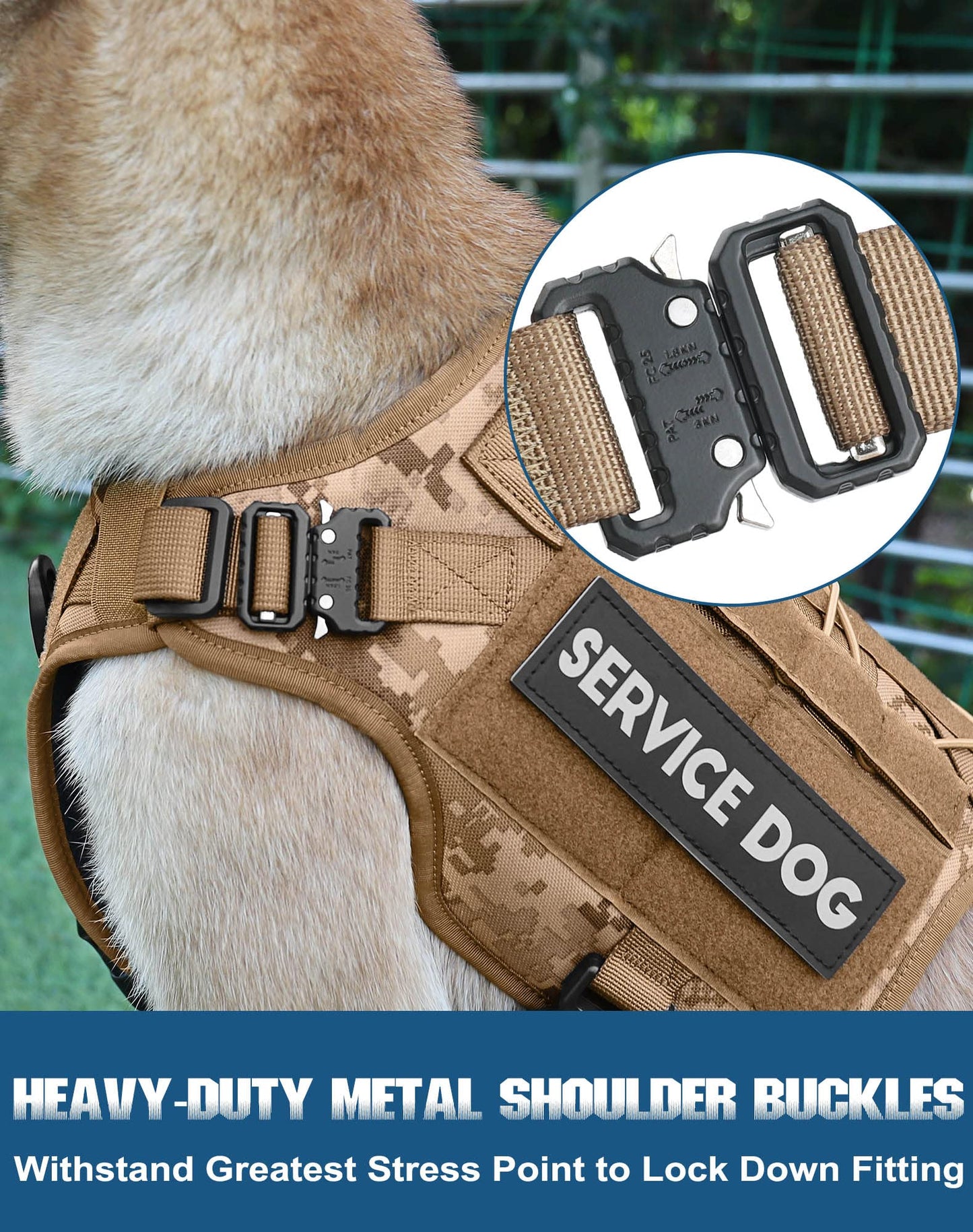 PETNANNY Tactical Dog Harness for Medium Sized Dogs, Service Dog Vest