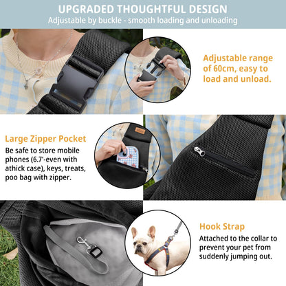 CUBY Dog and Cat Sling Carrier Adjustable Breathable Mesh Tote