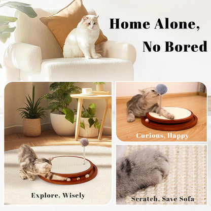 LMUGOOS Cat Scratcher, Cat Cratch Sisal Pad with Wooden Scratchers