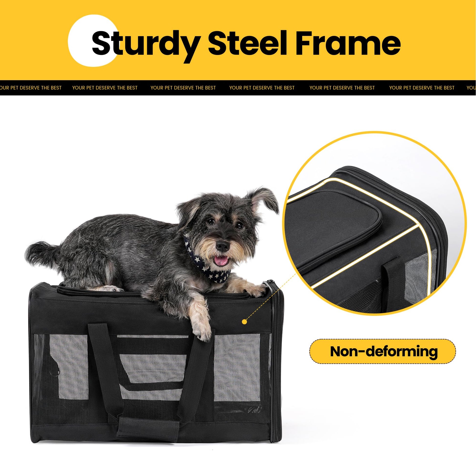 Conlun Cat Carrier Airline Approved, Soft-Sided Dog Carrier with Bag