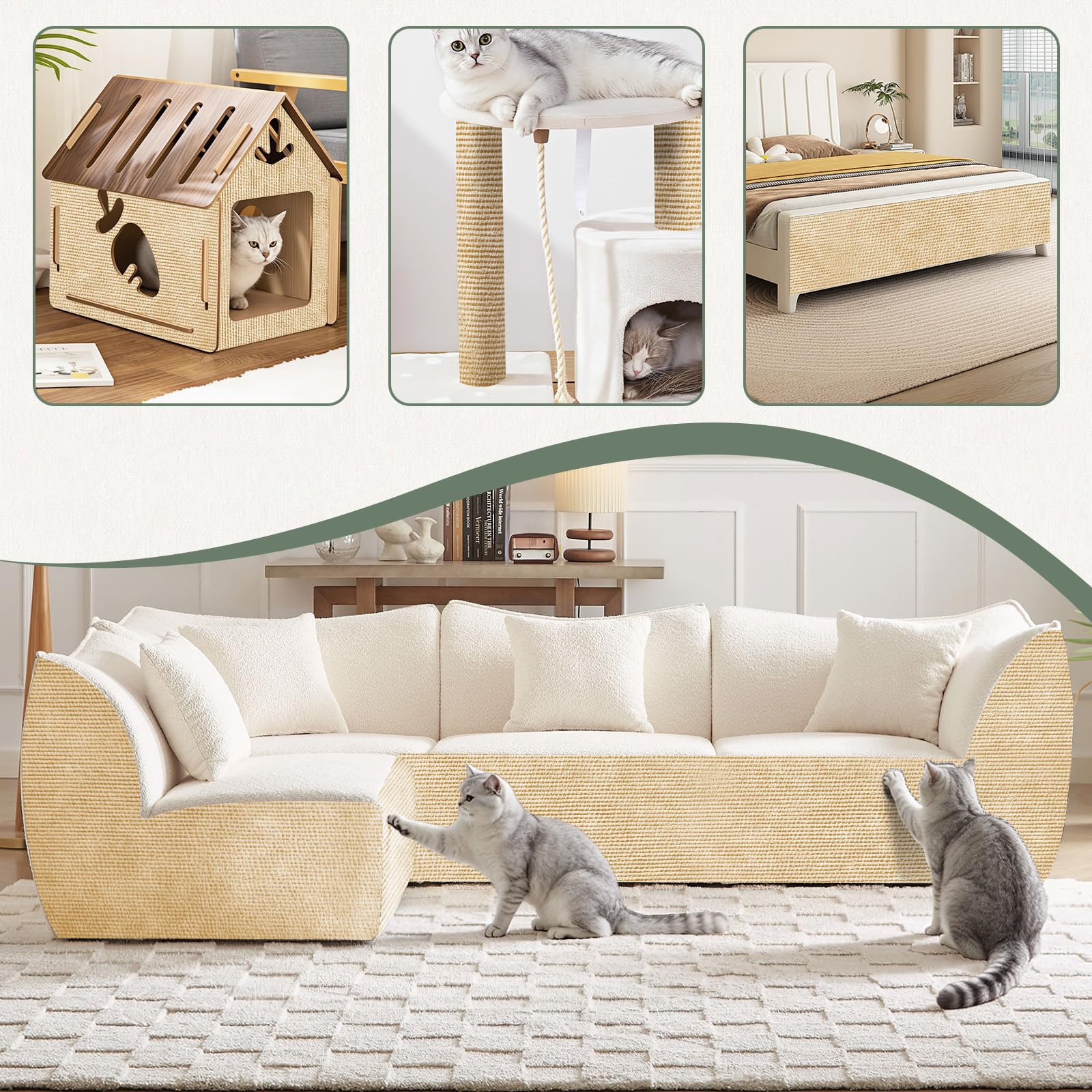 Cat Wall Scratcher Mat, Anti Cats Scratch Furniture Couch Carpet Mat