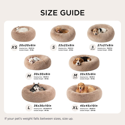 Bedsure Calming Dog Bed for Extra Large Dogs Donut Washable Bed