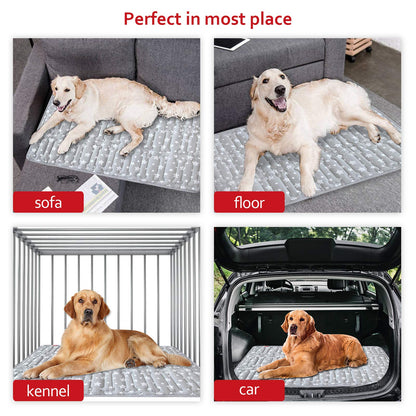 Dog Crate Mat (42" X 28"), Soft Dog Bed Mat with Cute Prints Bed