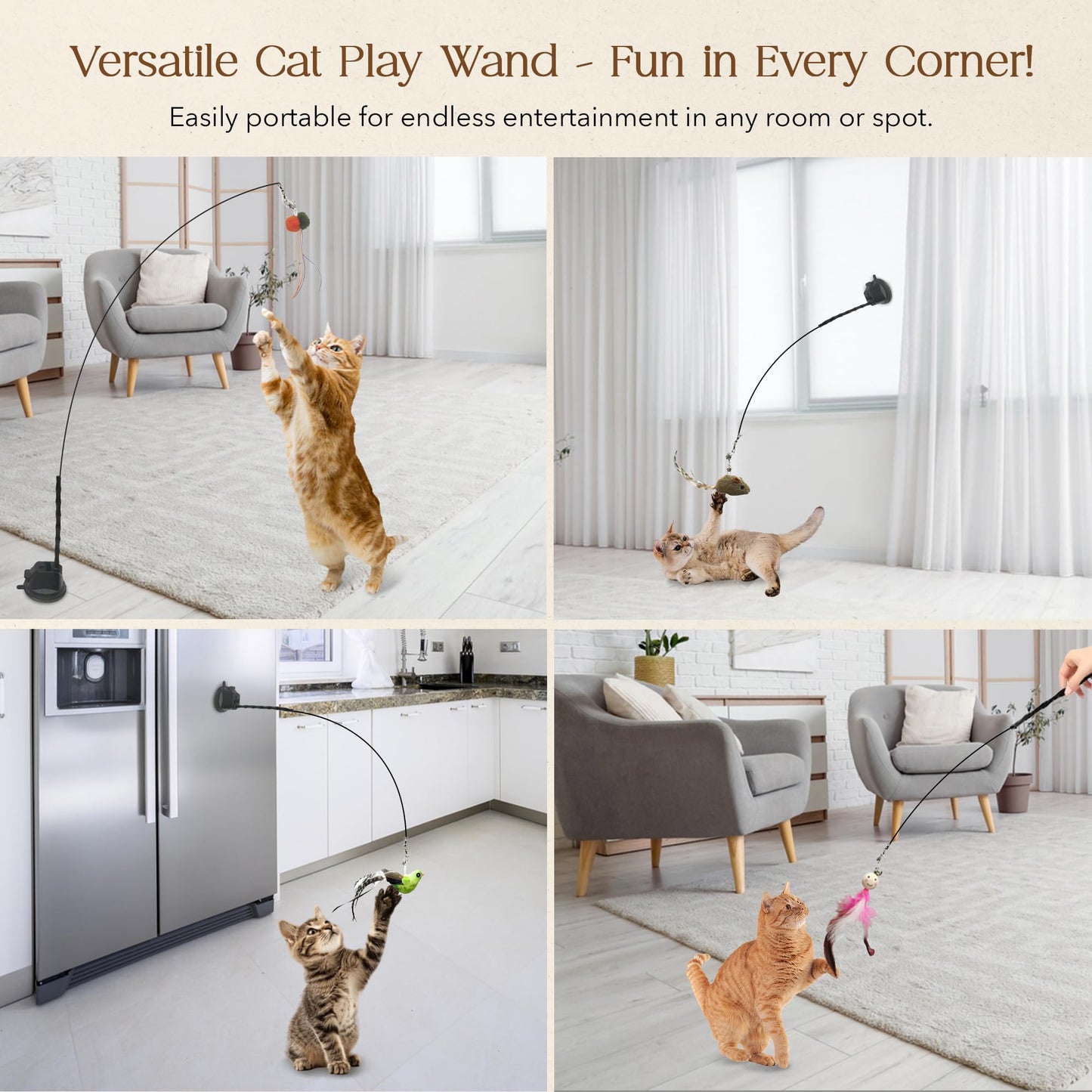 CUTIE PAW PAL Interactive Bird Simulation Cat Feather Toy Set Set