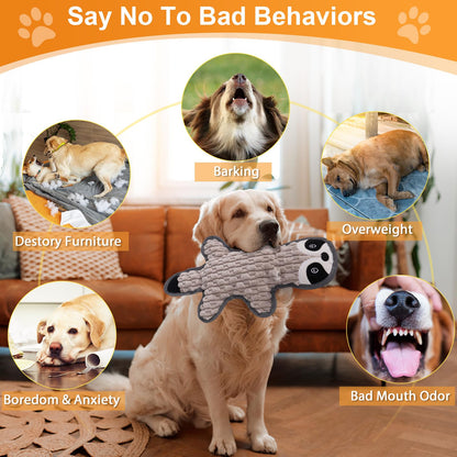 Eneston 5 Pack No Stuffing Squeaky Dog Toys for Large Dogs Plush