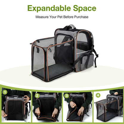 Lekebobor Extra Large Cat Backpack Carrier Expandable Pet Carrier