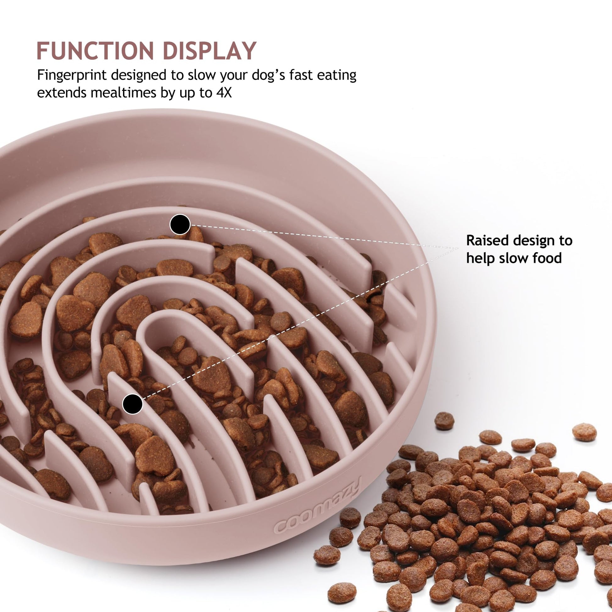 Coomazy Large Silicone Slow Feeder Dog Bowls, Interactive Puzzle Toy