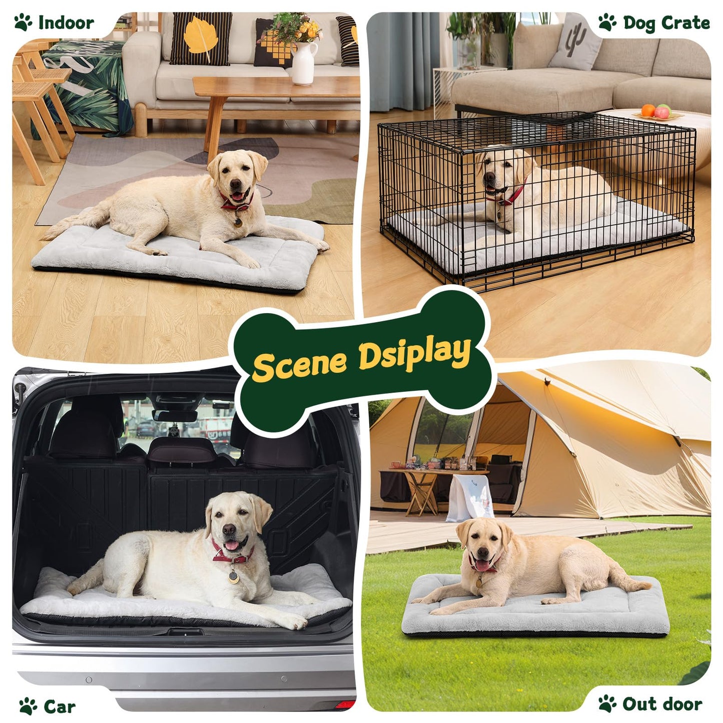ZENGAOOU Washable Dog Bed for Crate, Ultra Soft Plush Dog Crate Bed