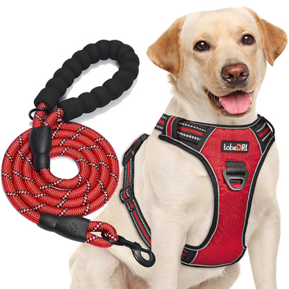 No Pull Dog Harness Adjustable Reflective Oxford Easy Control Leash