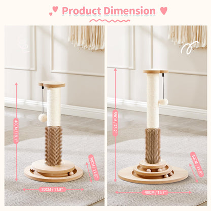 Made4Pets Cat Scratching Post, 23" Tall Sisal Cat Scratcher Post