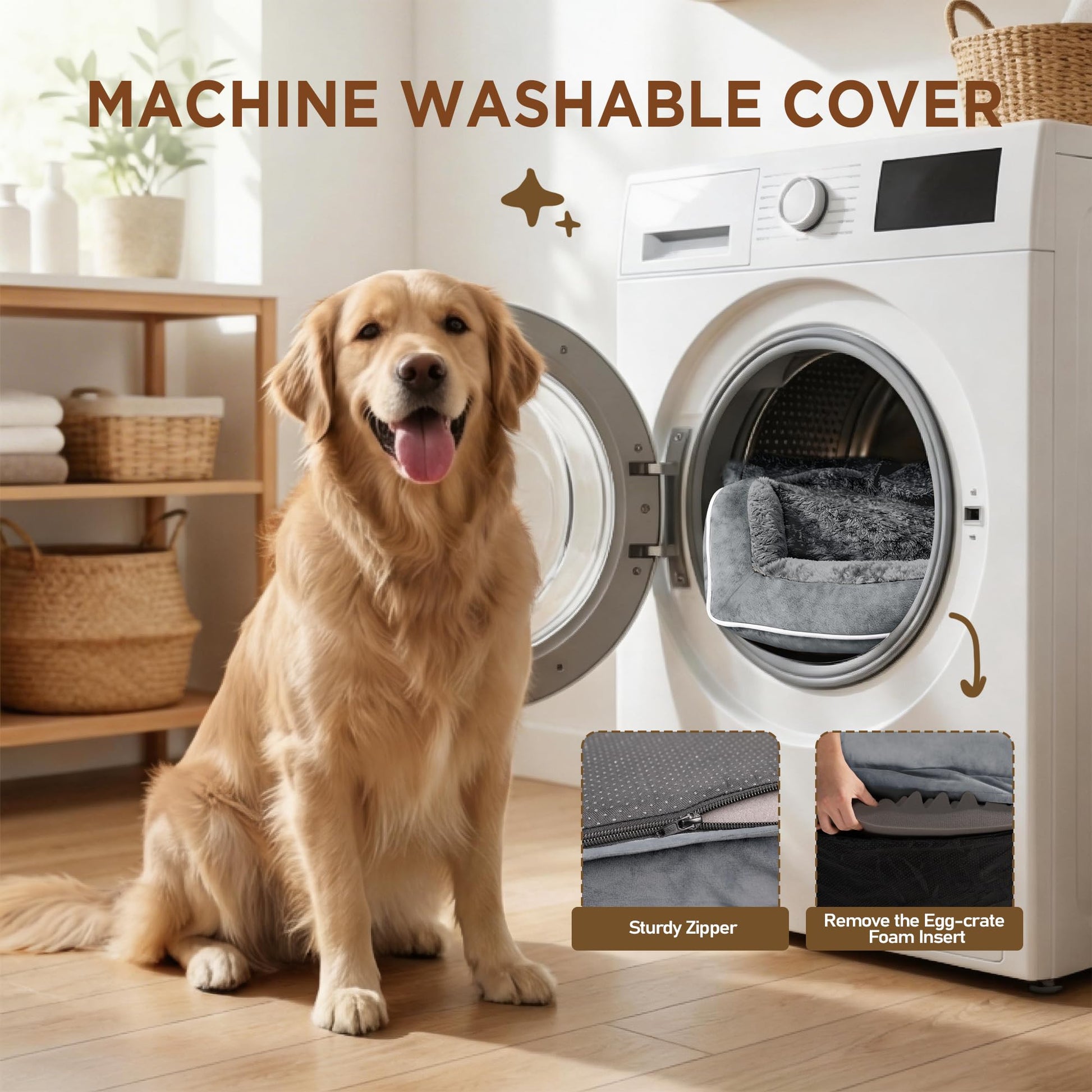 Comfort Expression Orthopedic Dog Bed for Large Dogs Waterproof Bed