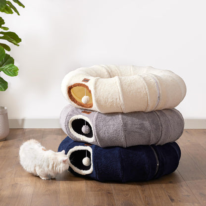 ZOMISIA Cat Tunnel Bed for Indoor Cats, Cute Cat Donut Toy Tunnel