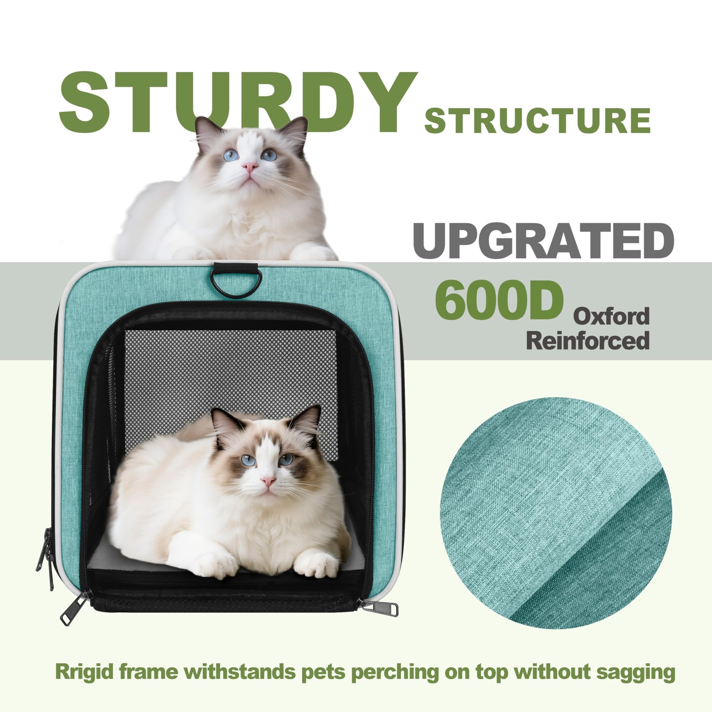 GAPZER Cat Carrier x11"x11" TSA Approved Ventilated Top Open Bag