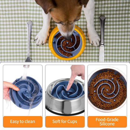 Slow Feeder Dog Bowls Insert, Bestalk Soft Silicone Slow Eating Feeder