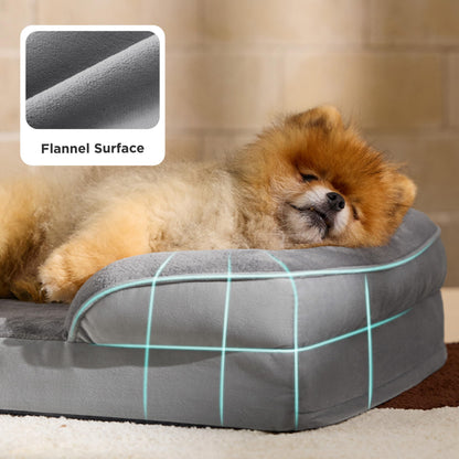 Bedsure Small Orthopedic Dog Bed Washable Bolster Dog Sofa Beds