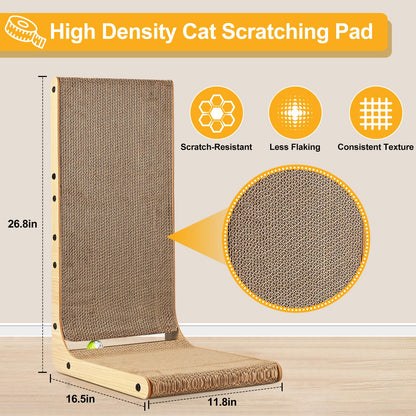 SOCATER Cat Scratcher L Shape Large, Cat Scratching Pad for Ball