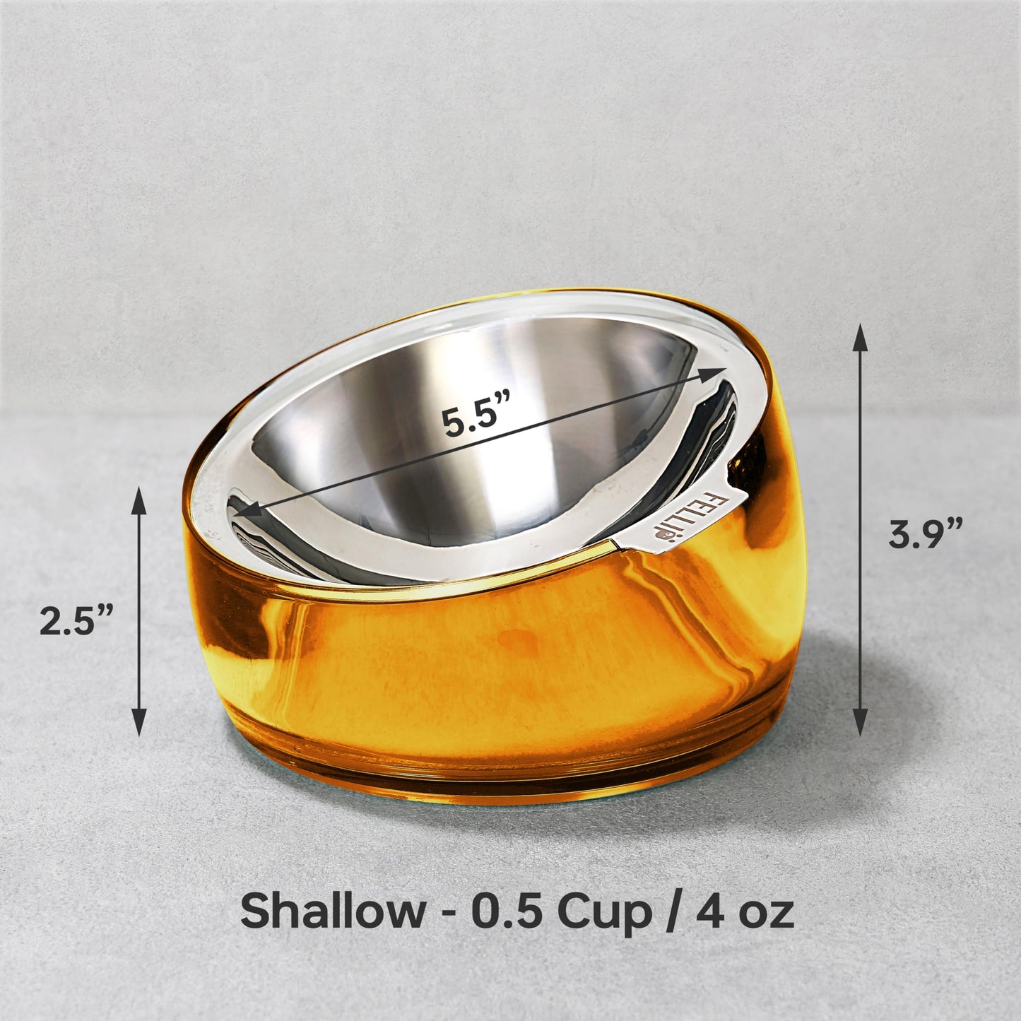Felli Pet Oblik Whisker Fatigue Cat Food Bowl Raised Stainless Bowl