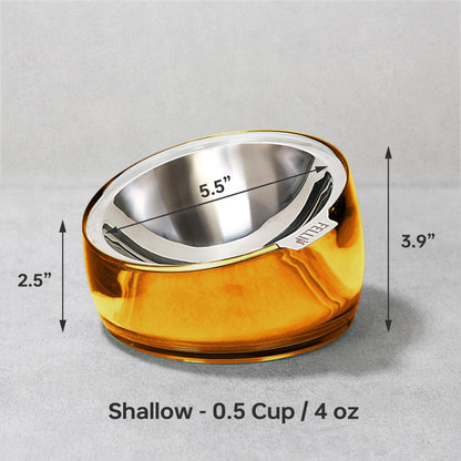 Felli Pet Oblik Whisker Fatigue Cat Food Bowl Raised Stainless Bowl