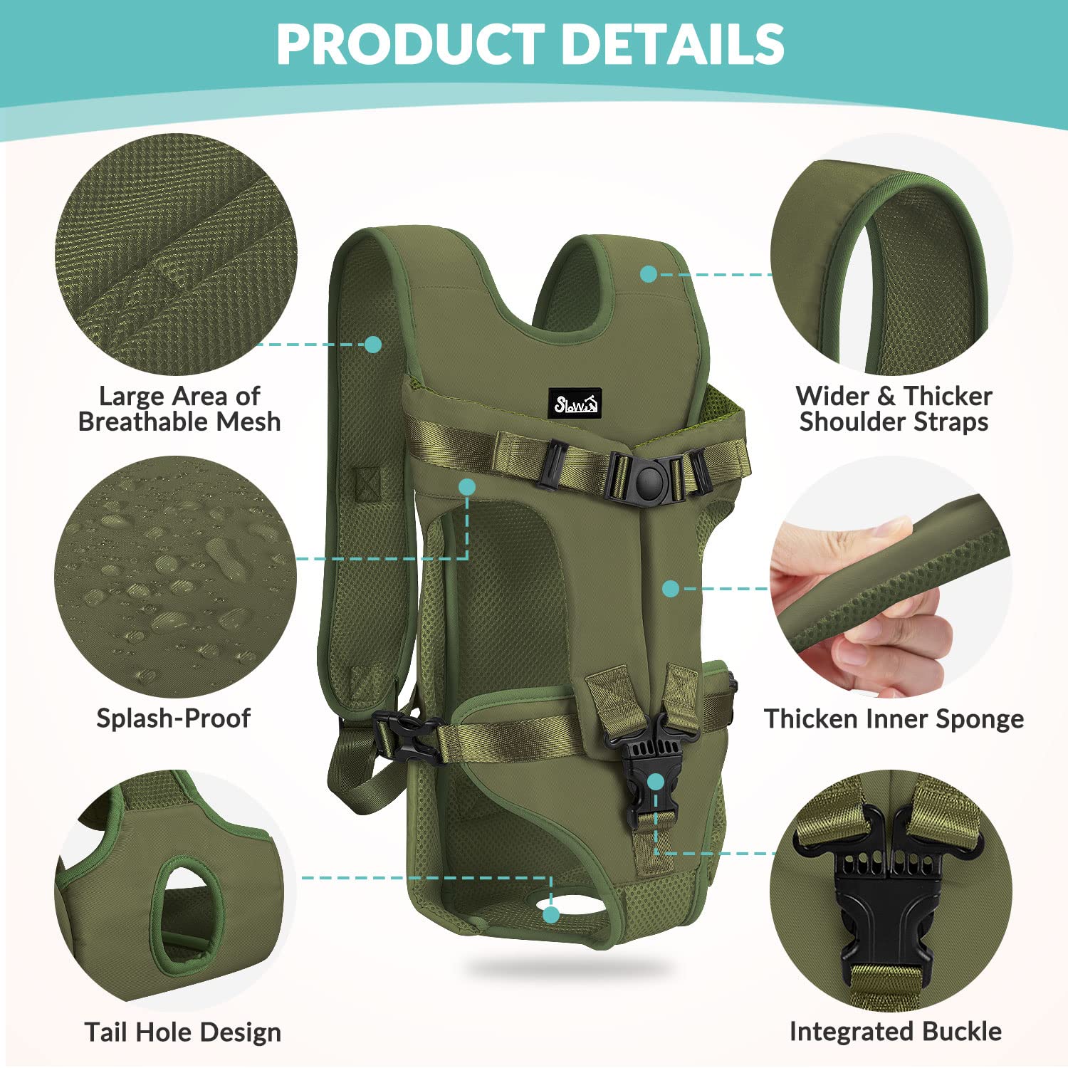 Lukovee Dog Backpack Carrier, Legs Out Easy-fit Dog Front Carrier